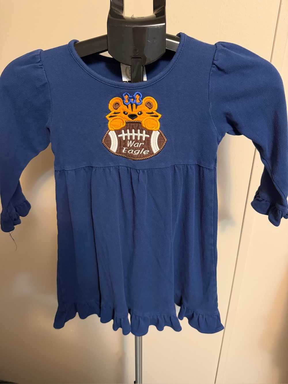 Blanks Boutique Auburn Tigers "War Eagle" Applique Ruffle Dress - Size 6